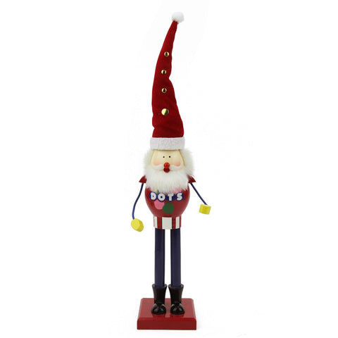 16.75" Decorative Red and Blue DOTS Wooden Christmas Nutcracker Figure