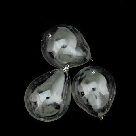 3ct Clear Transparent Teardrop Finial Shatterproof Christmas Ornaments 4.75" (120mm)