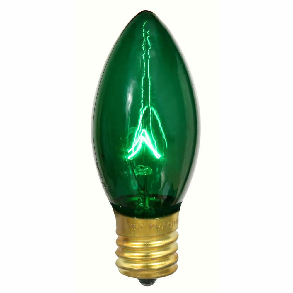 Pack of 25 Transparent Green C9 Replacement Christmas Light Bulbs