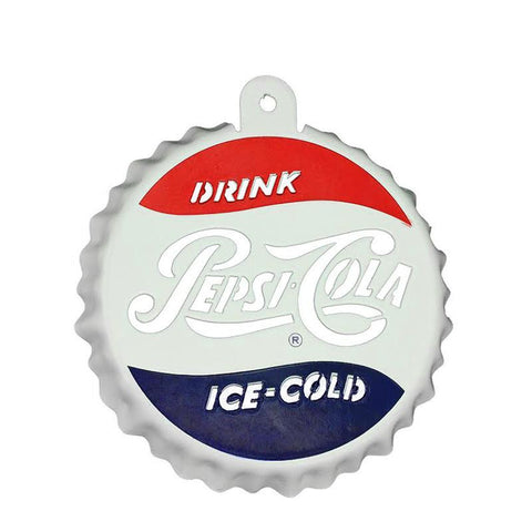 3.25" Classic Pepsi-Cola Bottle Cap Logo Cut-Out Christmas Ornament