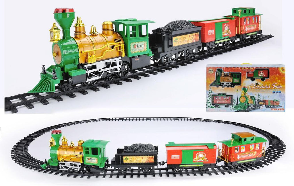 20-Piece Battery Operated Lighted & Animated Christmas Express Train Set with Sound