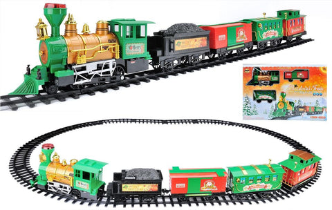 21-Piece Battery Operated Lighted & Animated Christmas Express Train Set with Sound