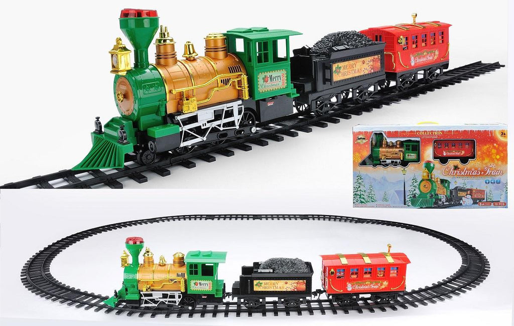 19-Piece Battery Operated Lighted & Animated Christmas Express Train Set with Sound