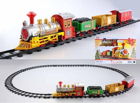 12-Piece Battery Operated Lighted & Animated Christmas Express Train Set with Sound