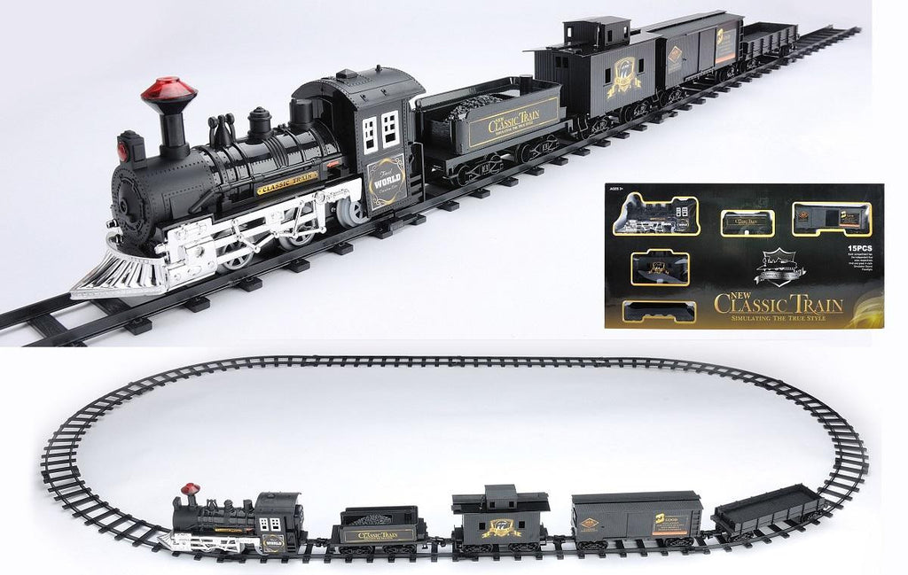 15-Piece Battery Operated Lighted & Animated Classic Train Set with Sound