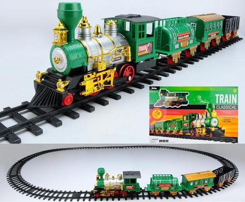 20-Piece Battery Operated Lighted & Animated Classic Christmas Train Set with Sound