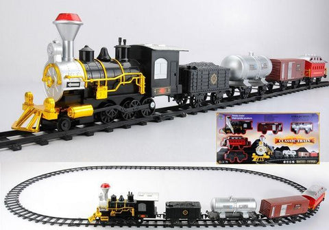 17-Piece Battery Operated Lighted & Animated Toy Train Set with Authentic Train Sound