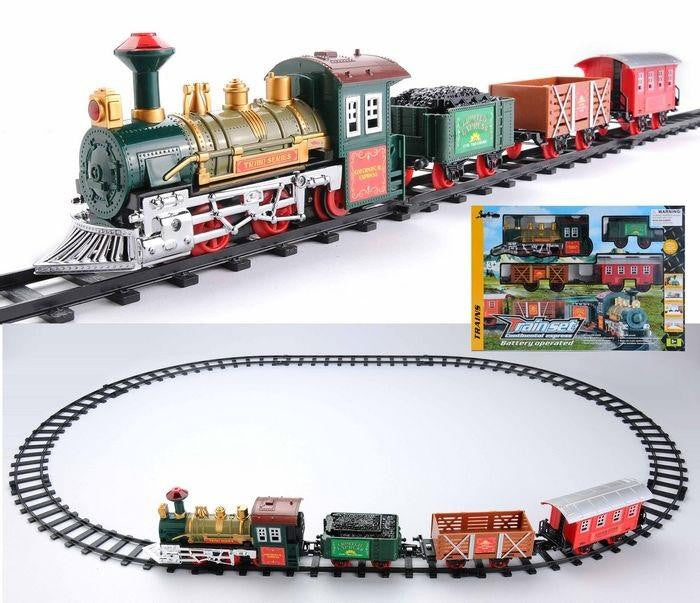 12-Piece Battery Operated Lighted & Animated Continental Express Train Set with Sound