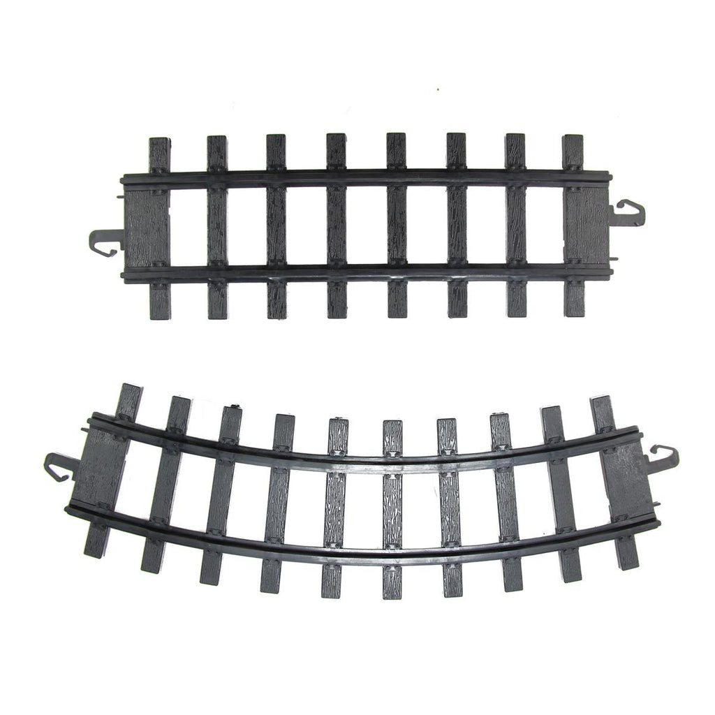 Pack of 12 Black Replacement Train Set Track Pieces - 4" x 10"