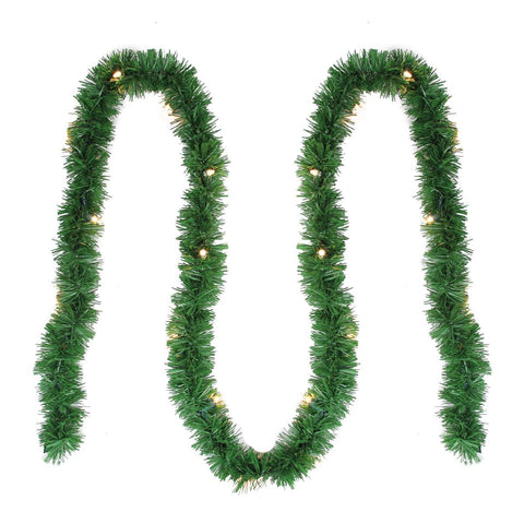 12' Pre-Lit Green Pine Artificial Christmas Garland - Clear Lights