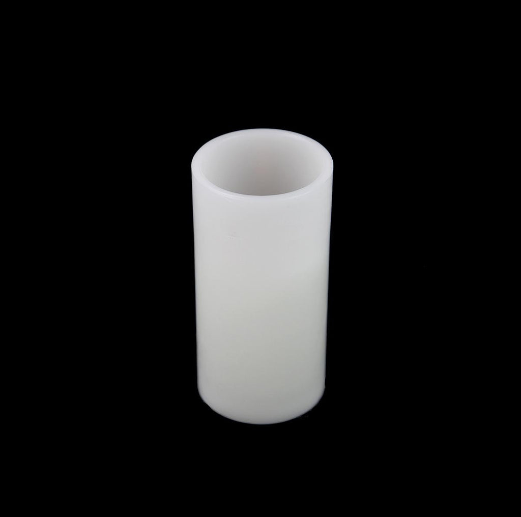 8" White Battery Operated Flameless LED Lighted Flickering Wax Christmas Pillar Candle