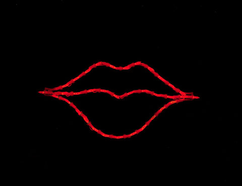 18" LED Lighted Red Hot Lips Valentine's Day Window Silhouette Decoration