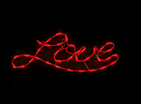 22" LED Lighted Red "Love" Valentine's Day Window Silhouette Decoration