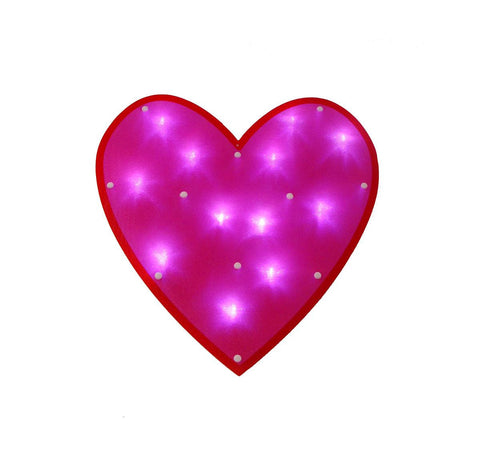 15" LED Lighted Pink and Red Valentine's Day Heart Window Silhouette Decoration