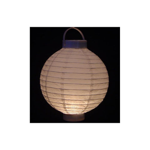 Set of 3 Battery Operated LED Lighted White Fabric Outdoor Garden Patio Chinese Lanterns 8"