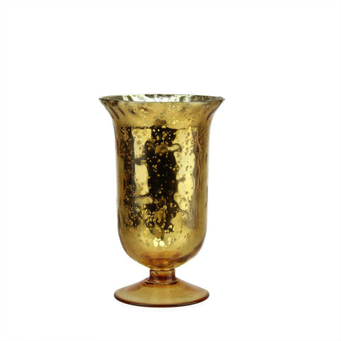 5.5" Decorative Golden Brown and Silver Mercury Glass Votive Candle Holder