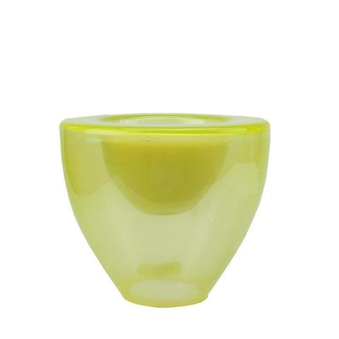 6" Decorative Lime Green Torchiere Shaped Glass Votive Candle Holder with Wax Candle