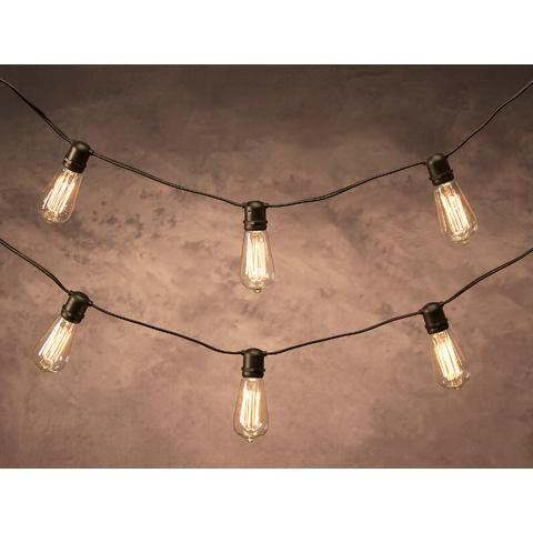 12' Cleveland Vintage Lighting 10 Edison Light Bulb Socket Cord Set - Black Wire