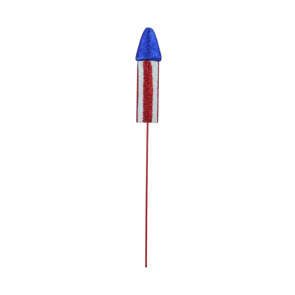 12.5" Red, White, and Blue Striped Firecracker Patriotic Party Pick Decoration