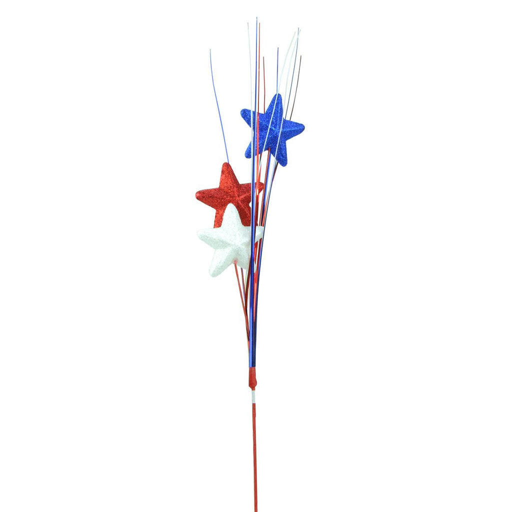 18" Red, White, and Blue Glitter Star Patriotic Party Pick Decoration