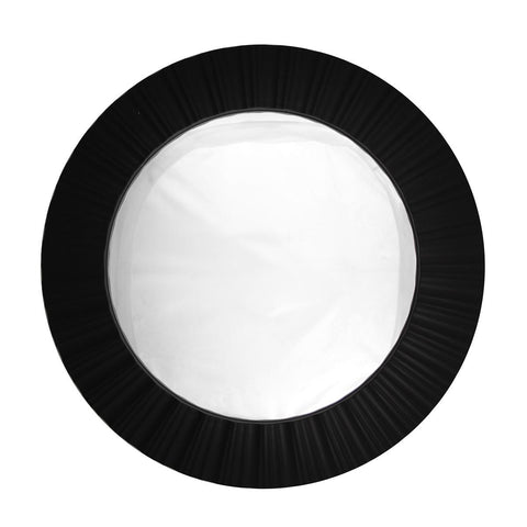 20" Simply Elegant Black Fluted Frame Decorative Round Wall Mirror