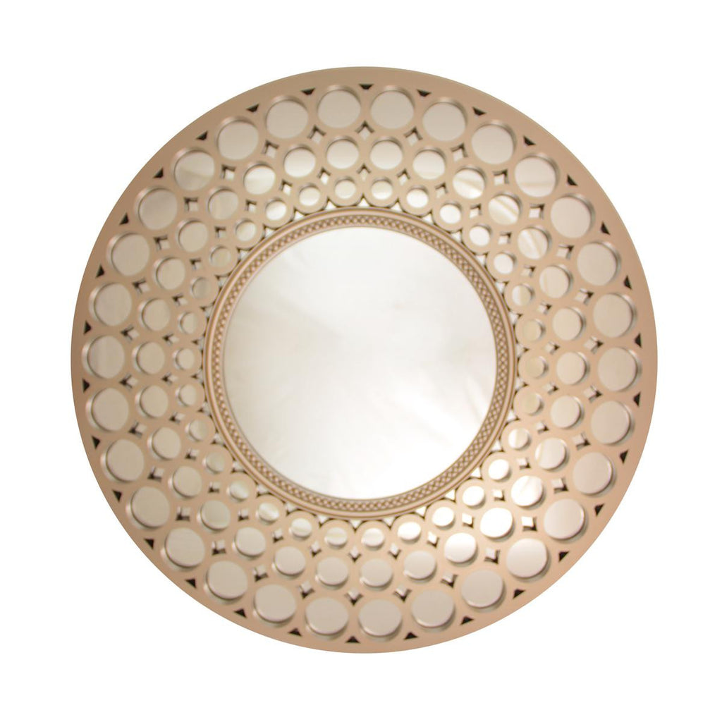 24.75" Glamorous Cascading Orbs Silver Framed Round Wall Mirror