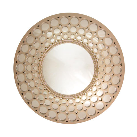 24.75" Glamorous Cascading Orbs Silver Framed Round Wall Mirror