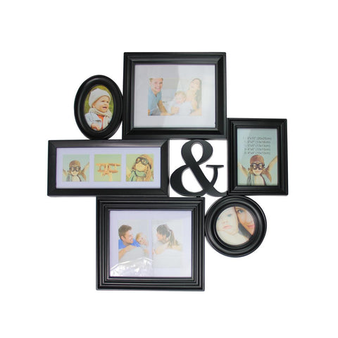 27.75" Black Multi-Sized Photo Picture Frame Collage Wall Decoration