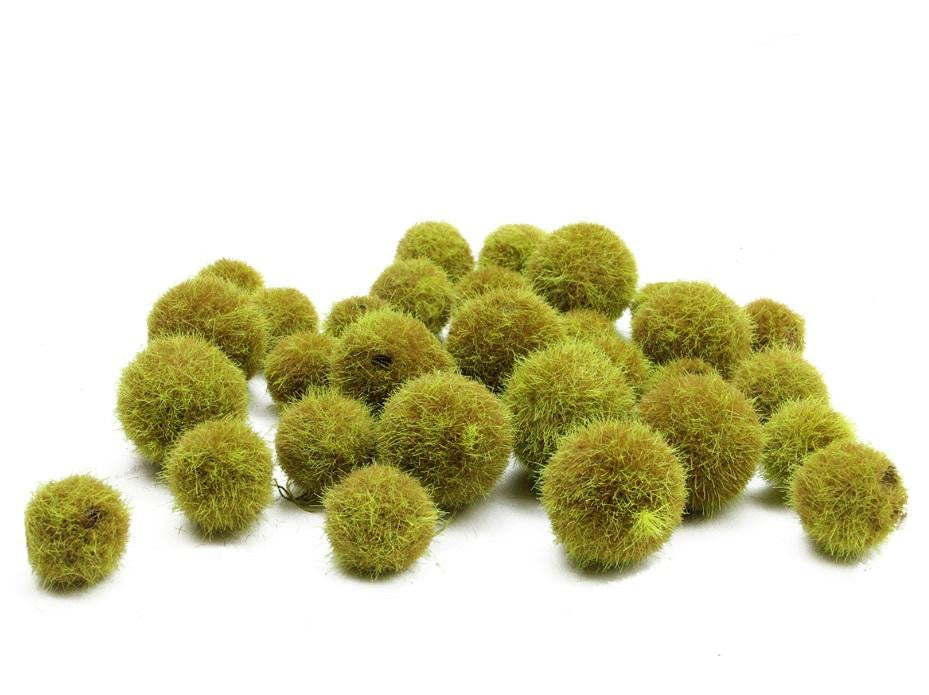 27ct Decorative Artificial Moss Green Java Moss Fuzzy Accent Balls 1.25" - 1.75"