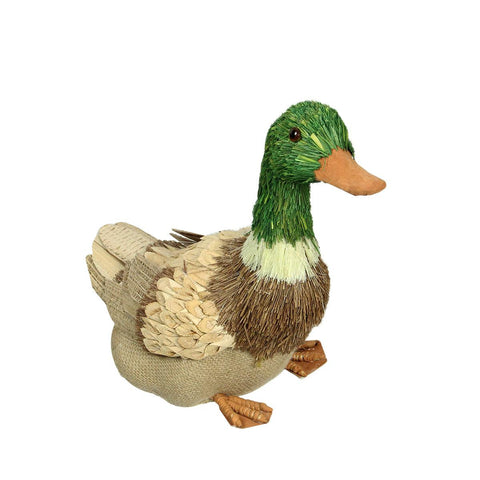 10.5" Tan, Brown and Green Decorative Sitting Duck Spring Table Top Figure