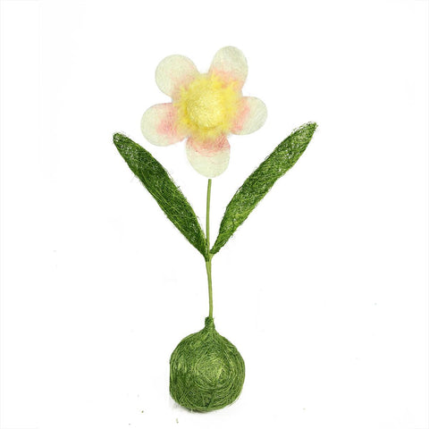 19" Green, Yellow and Pink Spring Floral Table Top Decoration