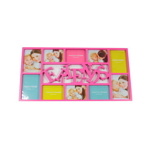 28.75" Pink Dual-Sized "Friends" Photo Picture Frame Collage Wall Decoration