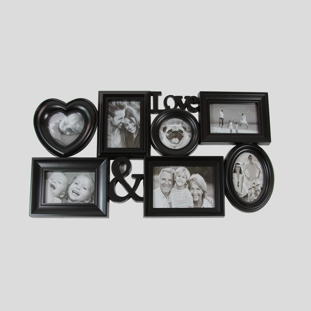 26.5" Black Multi-Sized "Love &" Photo Picture Frame Collage Wall Decoration