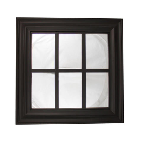 17.25" Jet Black Window Inspired Decorative Wall Mounted Mirror