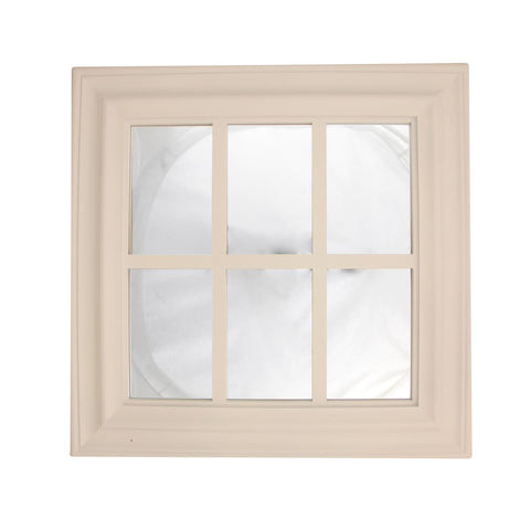 17.25" Pure White Window Inspired Decorative Wall Mounted Mirror