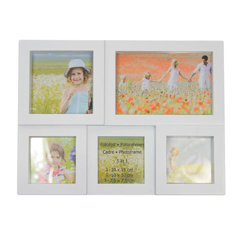 11.5" White Multi-Sized Puzzled Photo Picture Frame Collage Wall Decoration