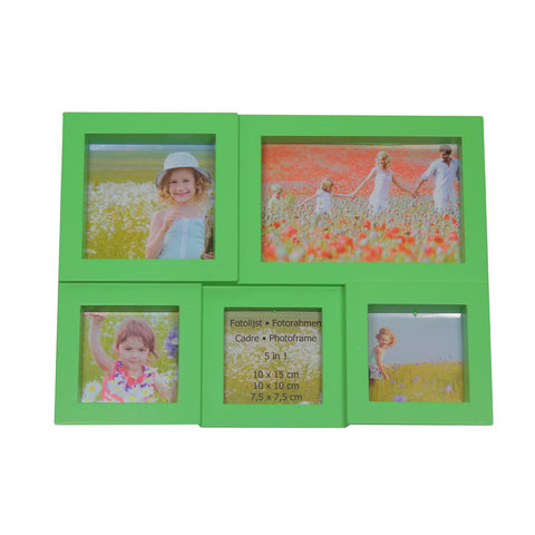 11.5" Green Multi-Sized Puzzled Photo Picture Frame Collage Wall Decoration