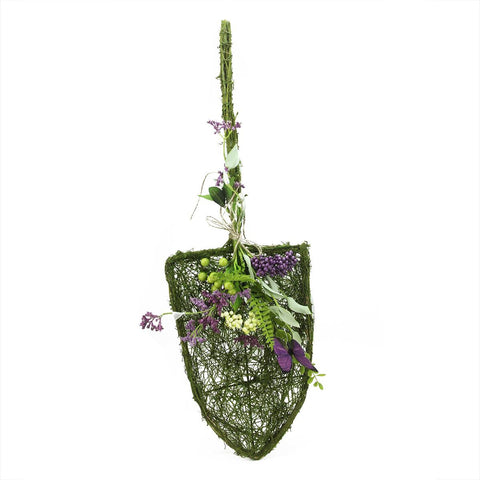 29" Decorative Purple and Green Mixed Berry and Butterfly Artificial Floral Shovel Accent