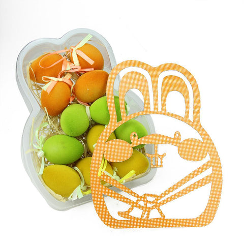 Set of 12 Orange, Green and Yellow Spring Easter Egg Ornaments 2.5"