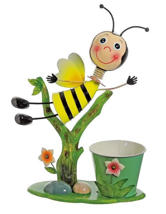 17" Bee Flying Over Flowers Decorative Spring Outdoor Garden Planter