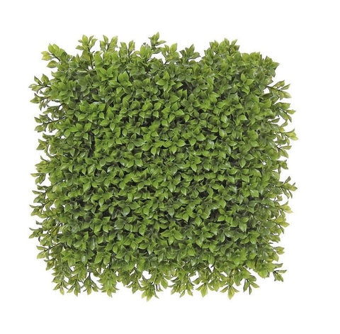 12" Decorative Square Two Tone Moss Green Artificial Boxwood Mat