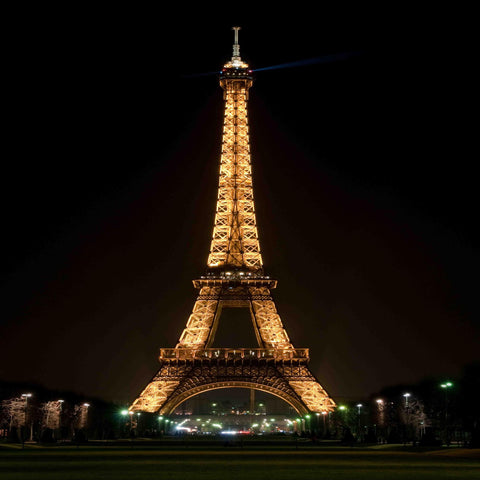 LED Lighted Famous Eiffel Tower Paris France at Night Canvas Wall Art 23.5" x 15.75"