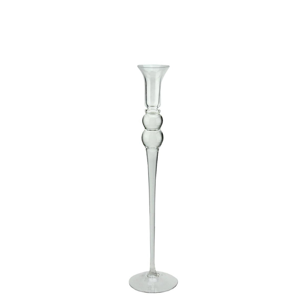 16.25" Transparent Glass Taper Candle Holder