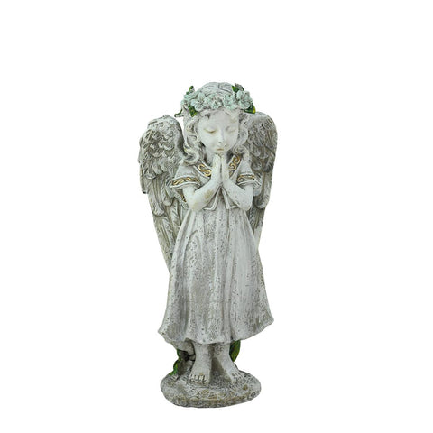 10" Heavenly Gardens Distressed Gray Praying Angel Girl Outdoor Patio Garden Statue