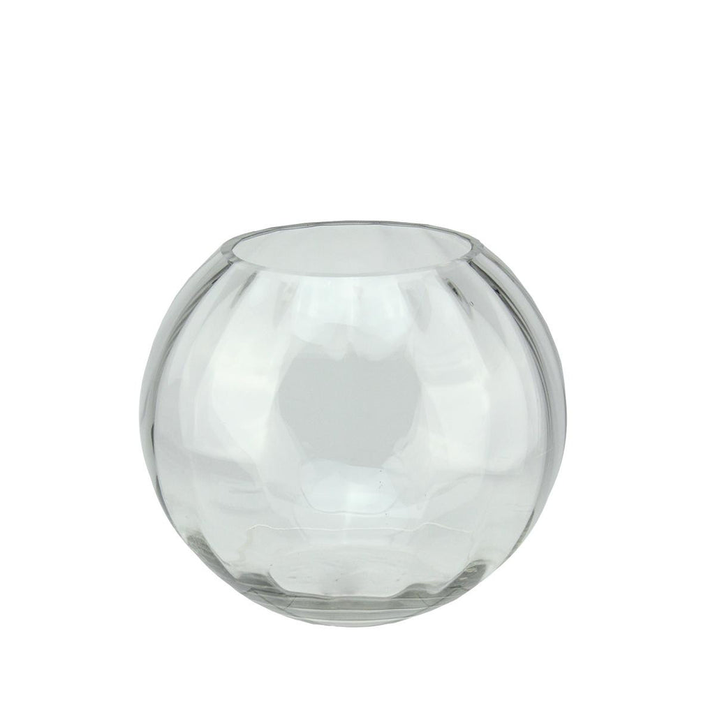 8.75" Round Segmented Transparent Glass Decorative Bowl