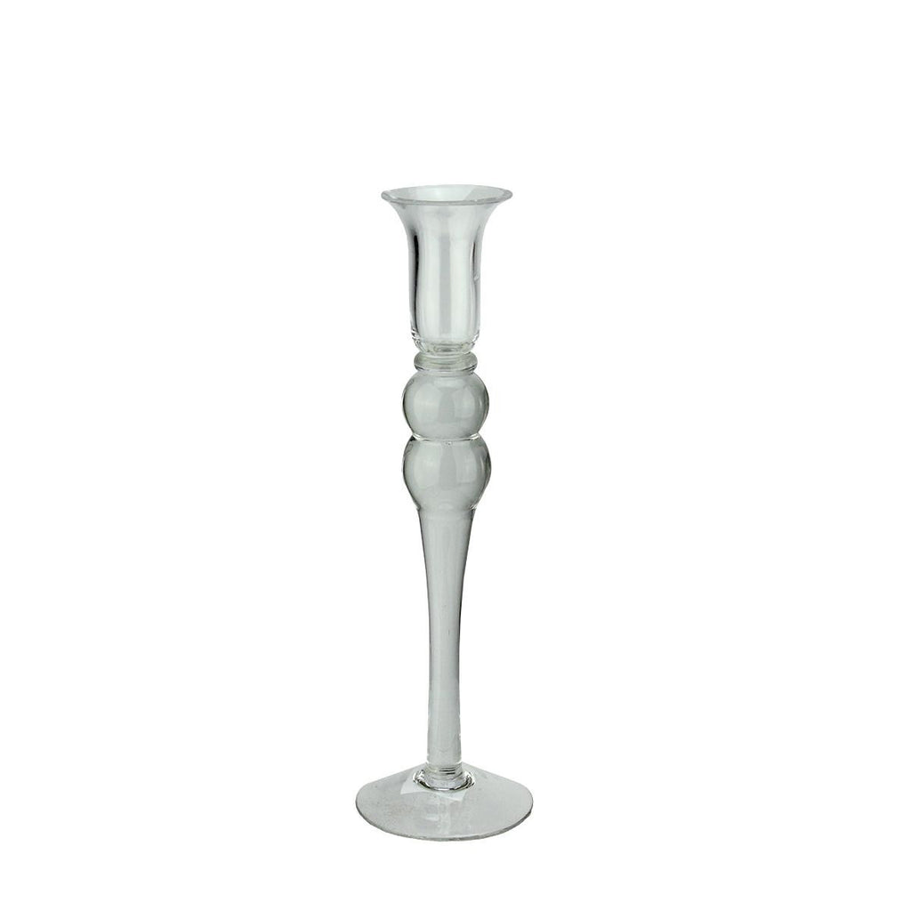 16.25" Transparent Glass Taper Candle Holder