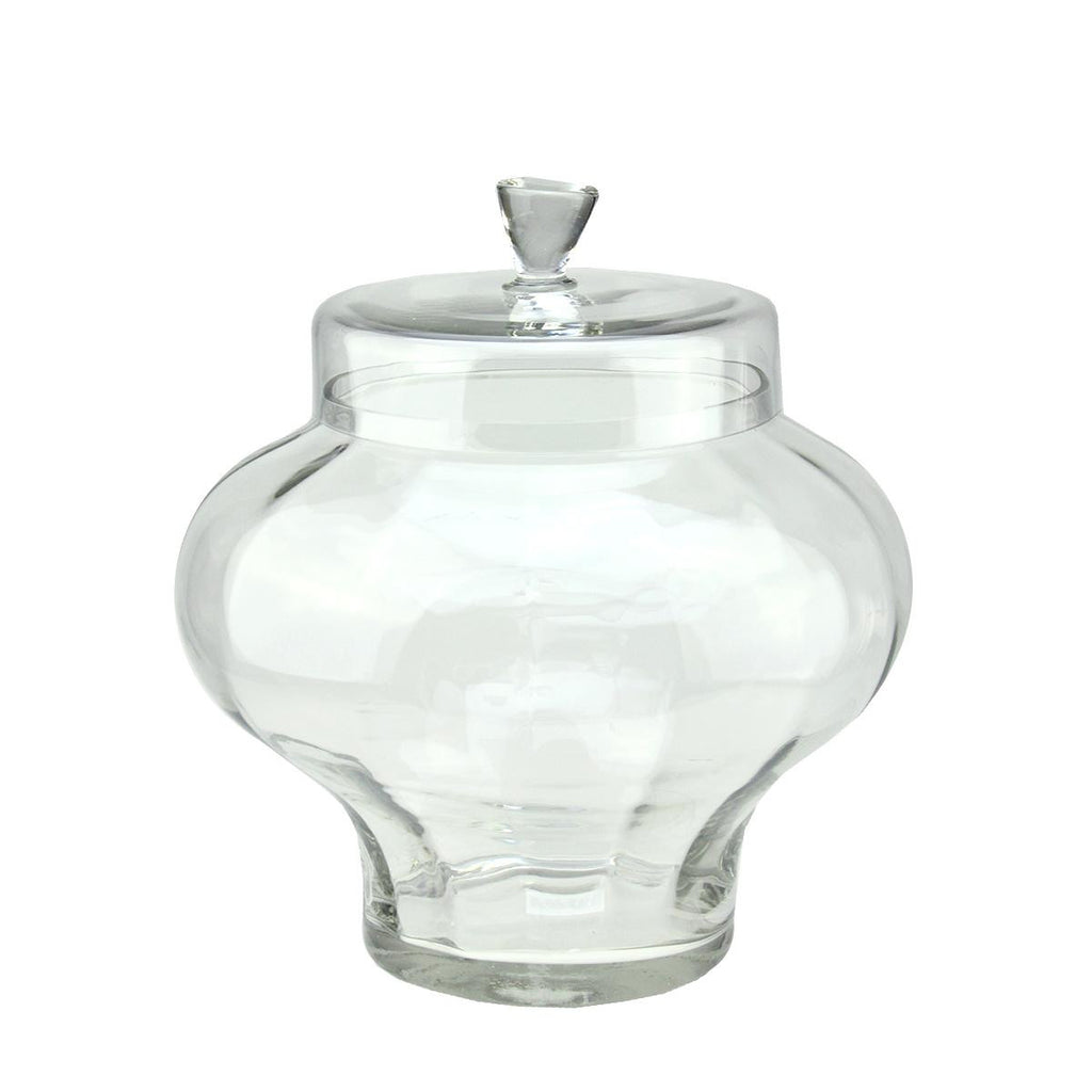 14.5" Transparent Segmented Glass Container with Lid