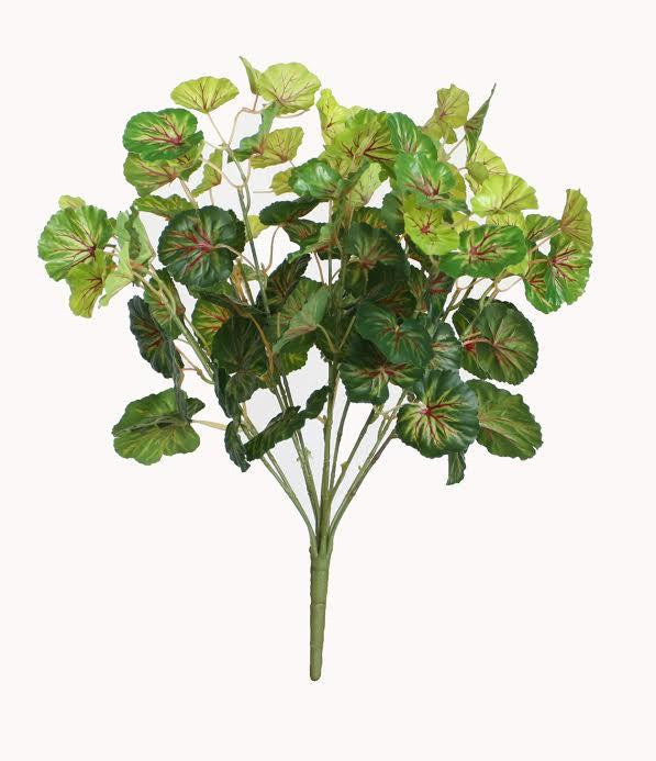 18.5" Decorative Artificial Two Tone Green Begonia Spring Floral Bush