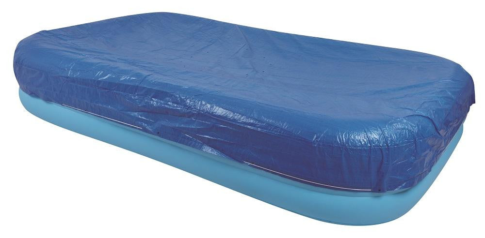 141" Durable Apertured Rectangular Blue Pool Cover with Rope Ties