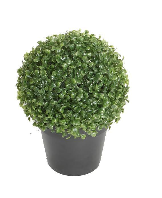 10.5" Potted Artificial Two Tone Green Boxwood Spring Garden Decoration